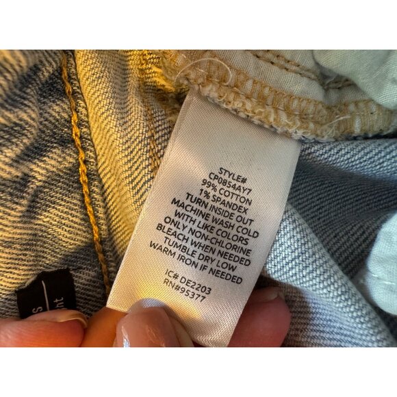 Santuary Good Vibes Size 32 High Rise Jeans Straight Light Wash Demin Raw Hem NW - Picture 15 of 16